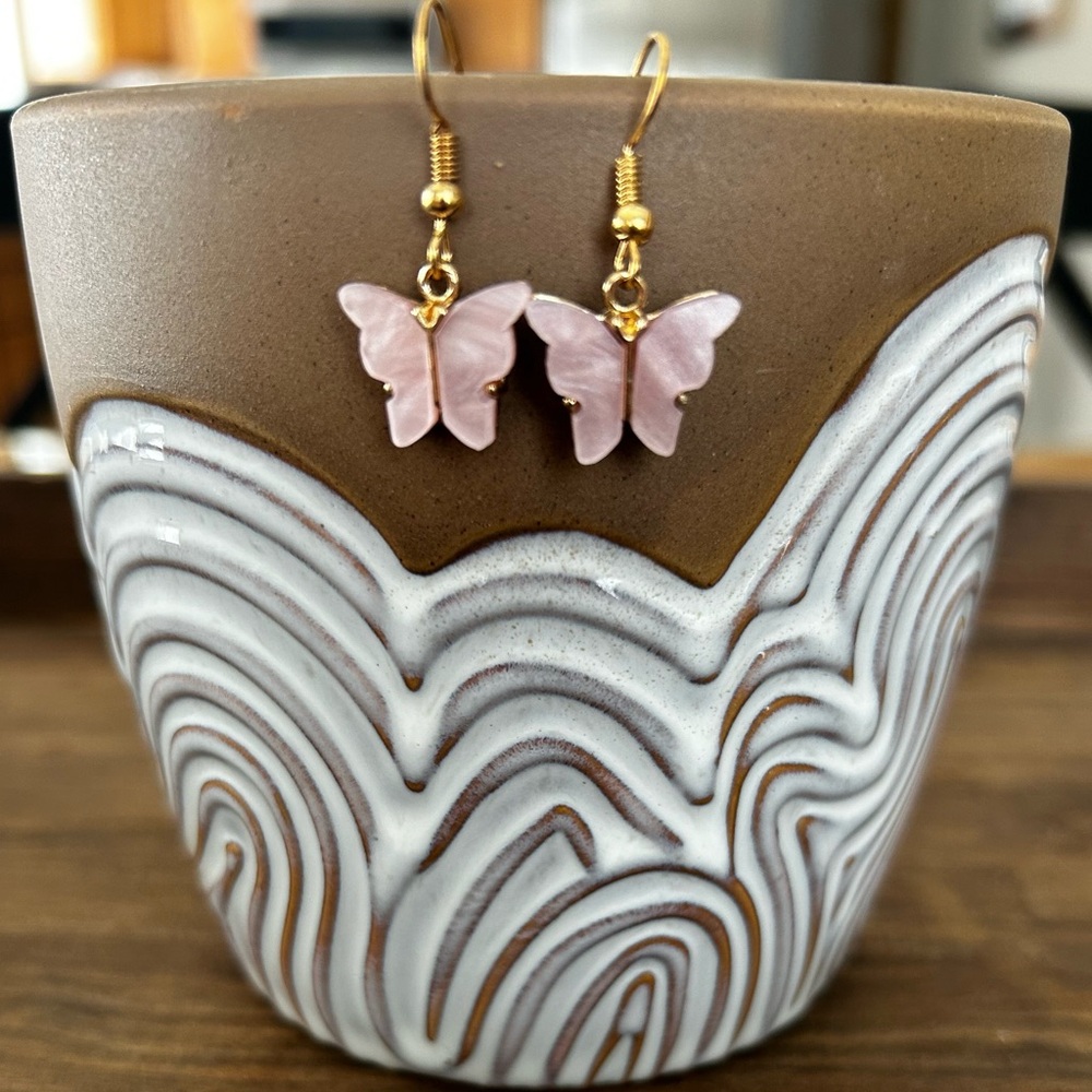 Pink Butterfly Earrings